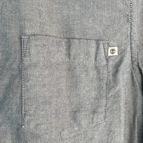 TIMBERLAND Mens Brushed Cotton Button Down Shirt Long Sleeve Logo Slim Fit S - Picture 5 of 13